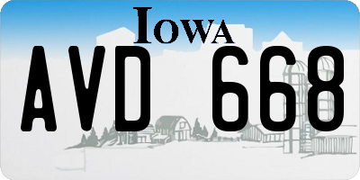 IA license plate AVD668