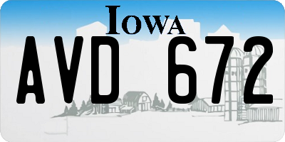 IA license plate AVD672