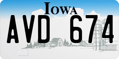 IA license plate AVD674