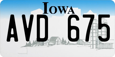 IA license plate AVD675