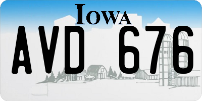 IA license plate AVD676