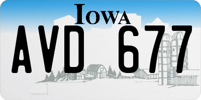 IA license plate AVD677