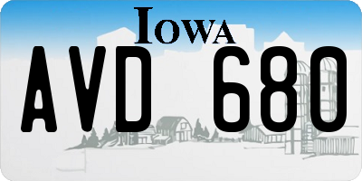 IA license plate AVD680