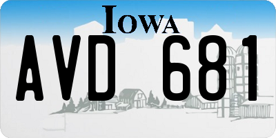 IA license plate AVD681