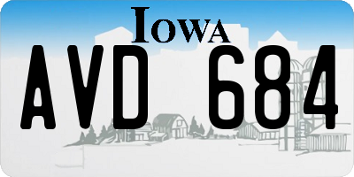 IA license plate AVD684
