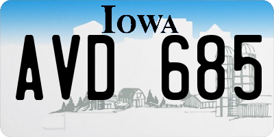 IA license plate AVD685