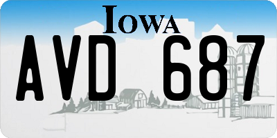 IA license plate AVD687