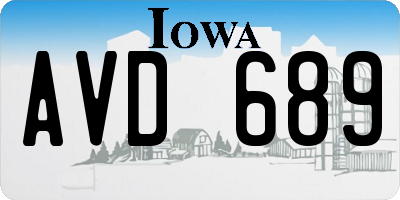 IA license plate AVD689