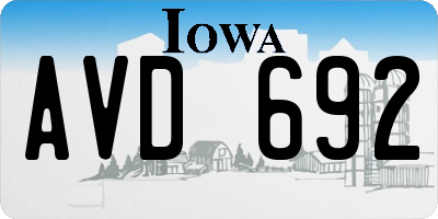 IA license plate AVD692