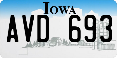 IA license plate AVD693