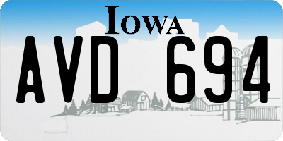 IA license plate AVD694