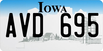 IA license plate AVD695