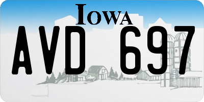 IA license plate AVD697
