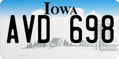 IA license plate AVD698