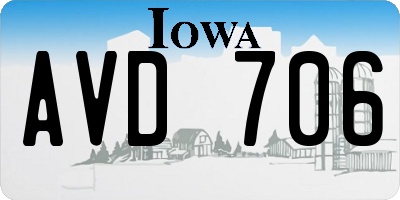 IA license plate AVD706