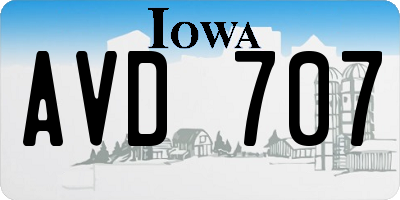 IA license plate AVD707