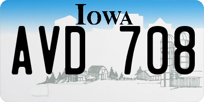 IA license plate AVD708