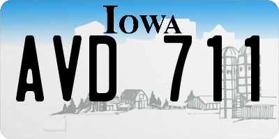 IA license plate AVD711