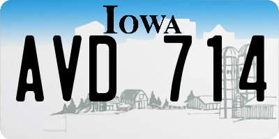 IA license plate AVD714