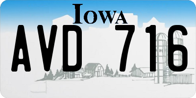 IA license plate AVD716