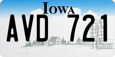 IA license plate AVD721