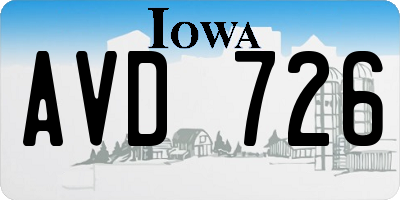 IA license plate AVD726