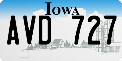 IA license plate AVD727