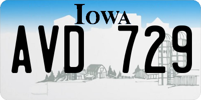 IA license plate AVD729