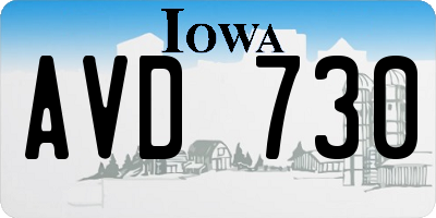 IA license plate AVD730