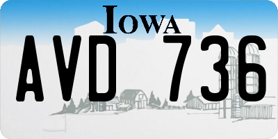 IA license plate AVD736
