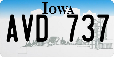 IA license plate AVD737