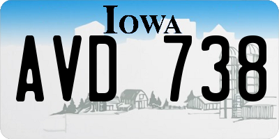 IA license plate AVD738