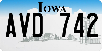 IA license plate AVD742