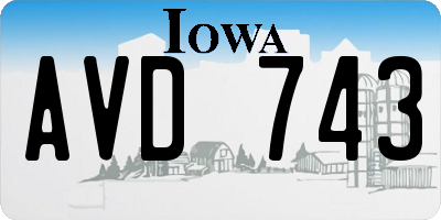 IA license plate AVD743