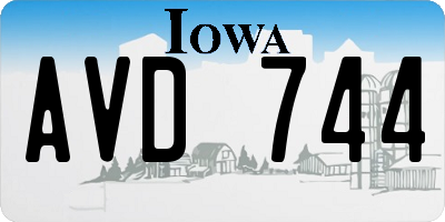 IA license plate AVD744