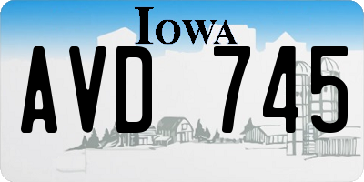 IA license plate AVD745