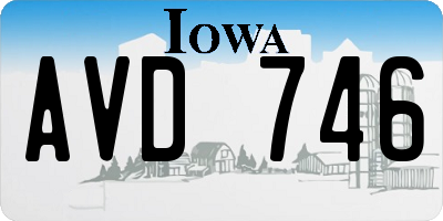 IA license plate AVD746