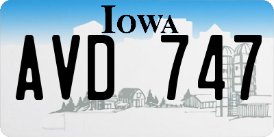 IA license plate AVD747