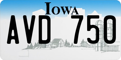 IA license plate AVD750