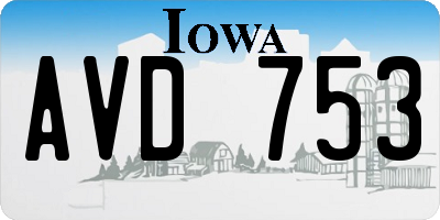 IA license plate AVD753