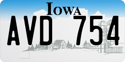 IA license plate AVD754