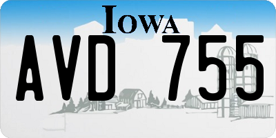 IA license plate AVD755