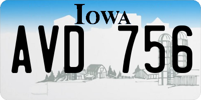 IA license plate AVD756