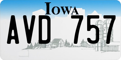 IA license plate AVD757