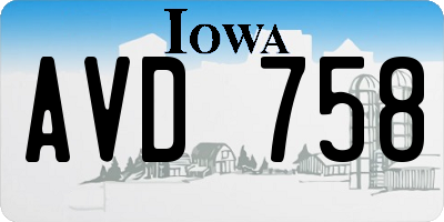 IA license plate AVD758