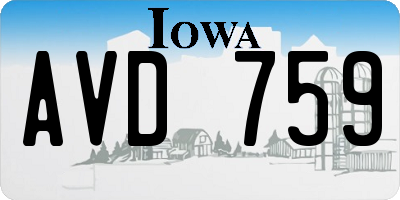 IA license plate AVD759