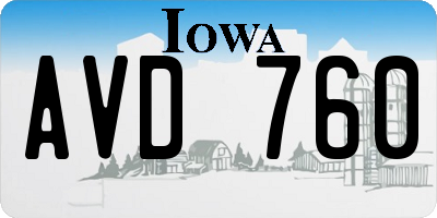 IA license plate AVD760