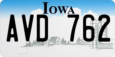 IA license plate AVD762