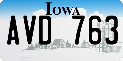 IA license plate AVD763