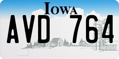IA license plate AVD764